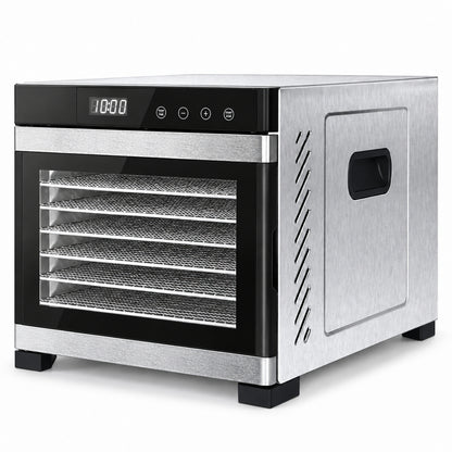 6-Tray Stainless Steel Food Dehydrator with Digital Timer