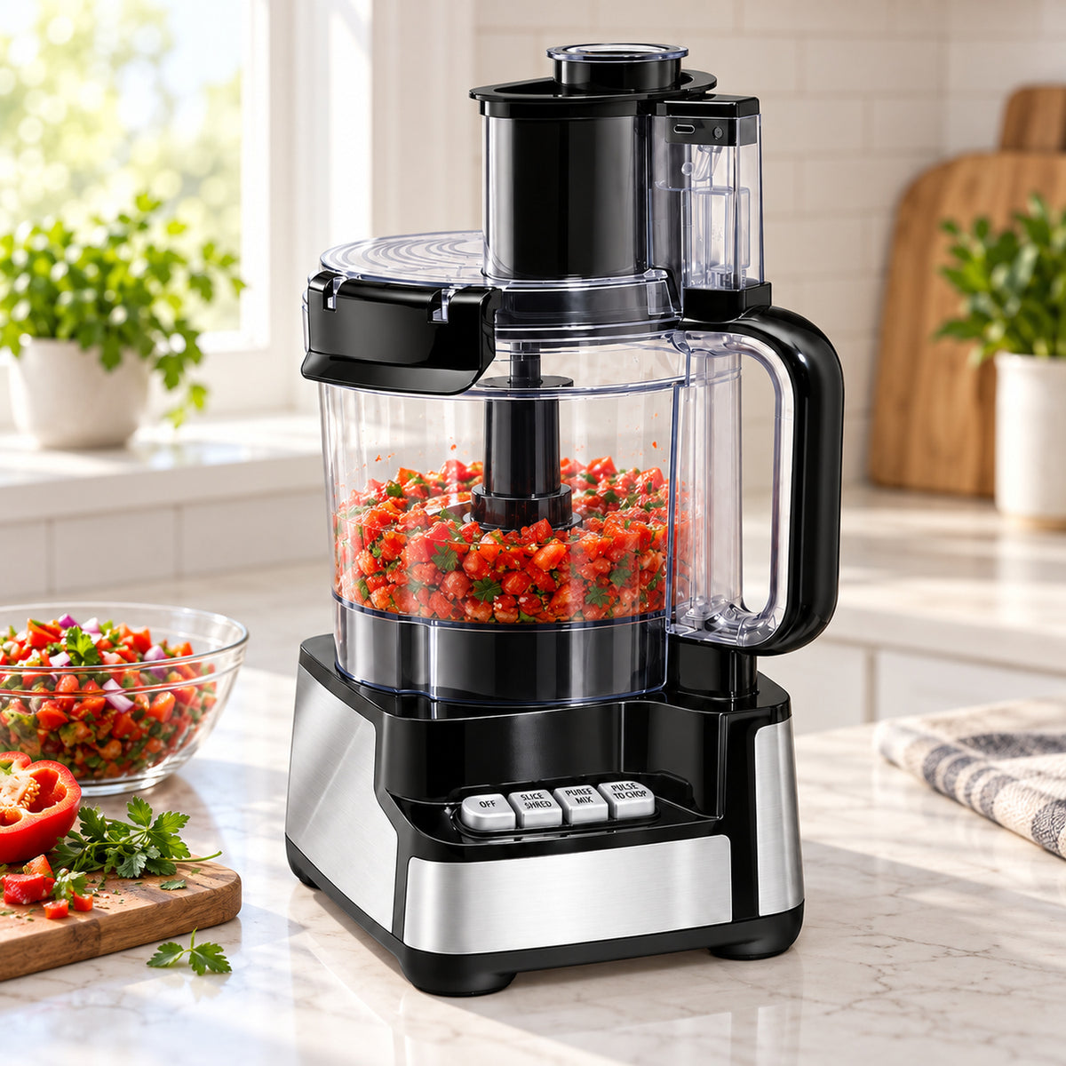 12-Cup Food Processor with Two Speeds and Pulse, Black